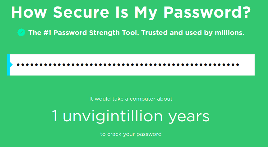 A screenshot of Security.org's password check